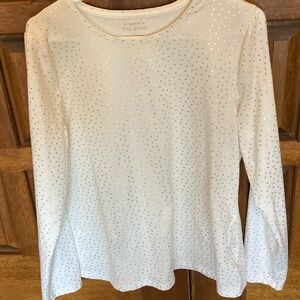Talbots Long Sleeve Tee with Gold Accents